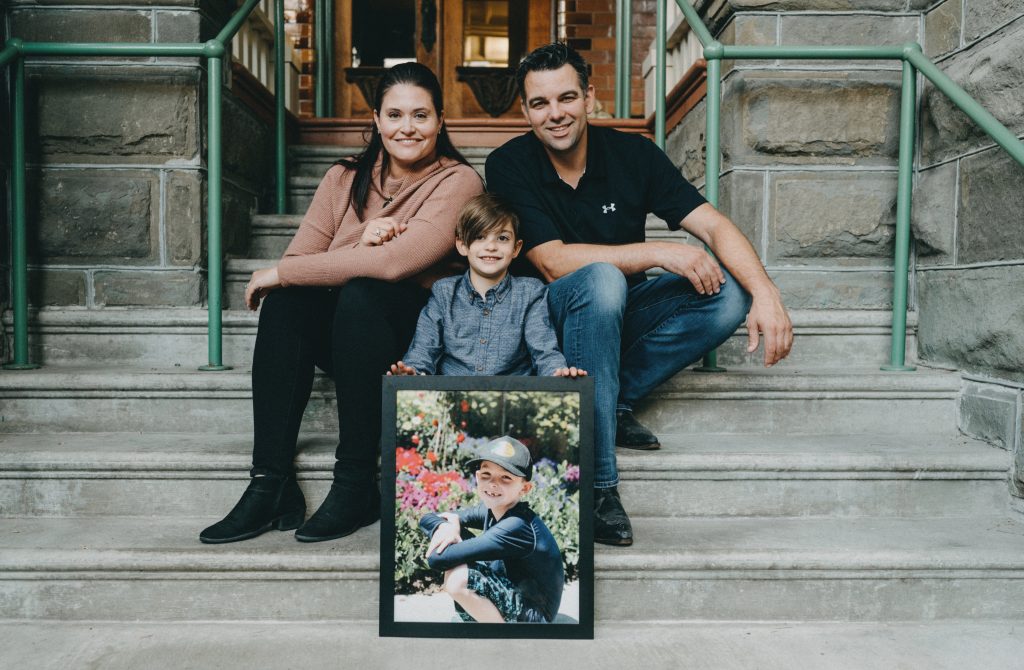 Sharon, Zach, Cameron (in frame) and Glenn Bulger