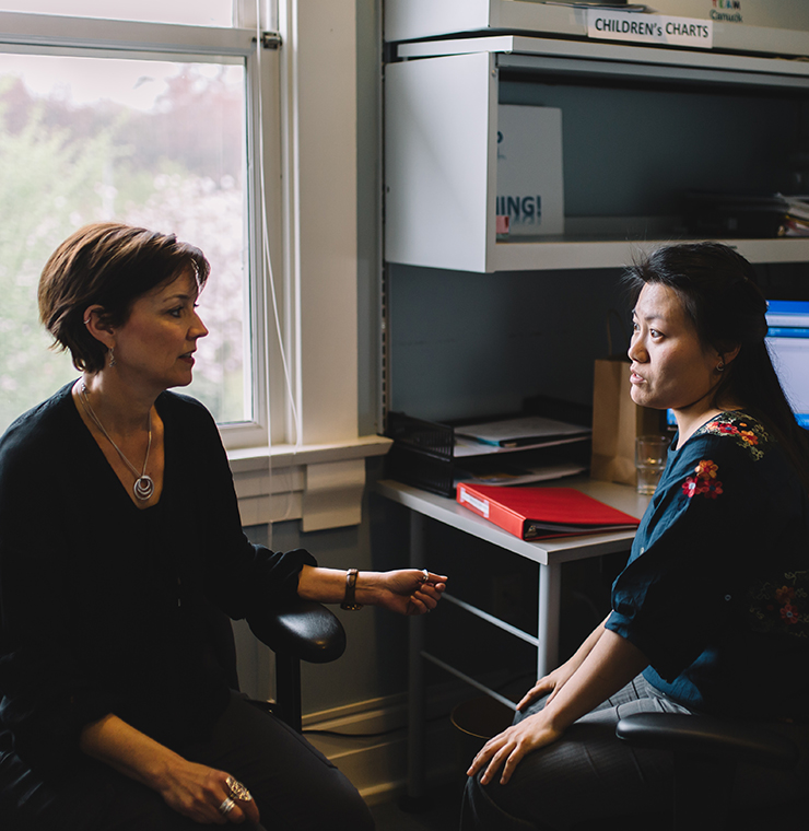 Two Canuck Place nurses pediatric palliative care research discussing at Canuck Place Children's Hospice