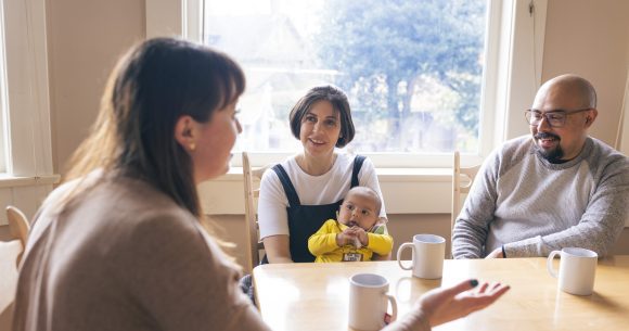 A family receiving counselling