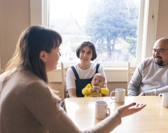 A family receiving counselling