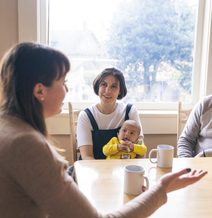 A family receiving counselling