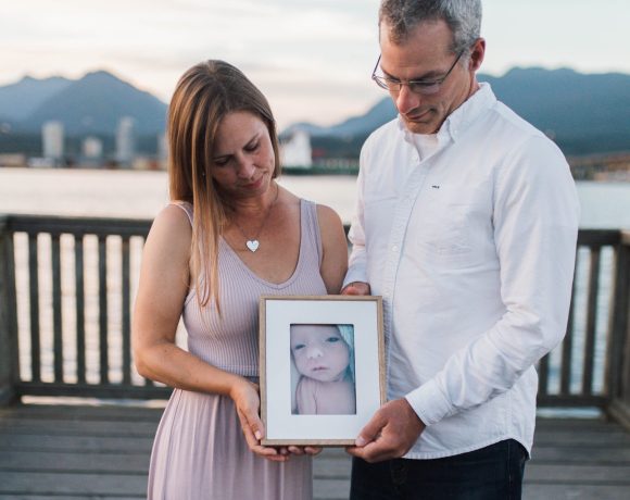 Marie and Wes Toews show a treasured portrait of Sophia
