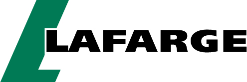 Logo of Lafarge, a building solutions company, featuring the word 'LAFARGE' in uppercase letters with a sharp, stylized green swoosh underlining the text from the left side.