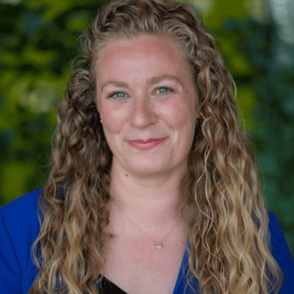 Meagan Colenutt Canuck Place FAC chair poses for a portrait